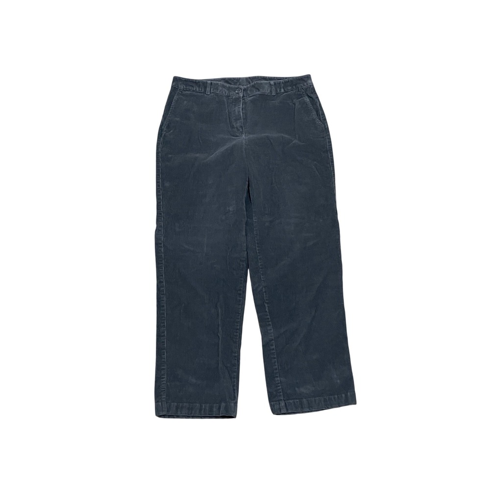 LL Bean Favorite Fit Corduroy Pants Gray Straight Leg Women's 12 Reg 290447‎